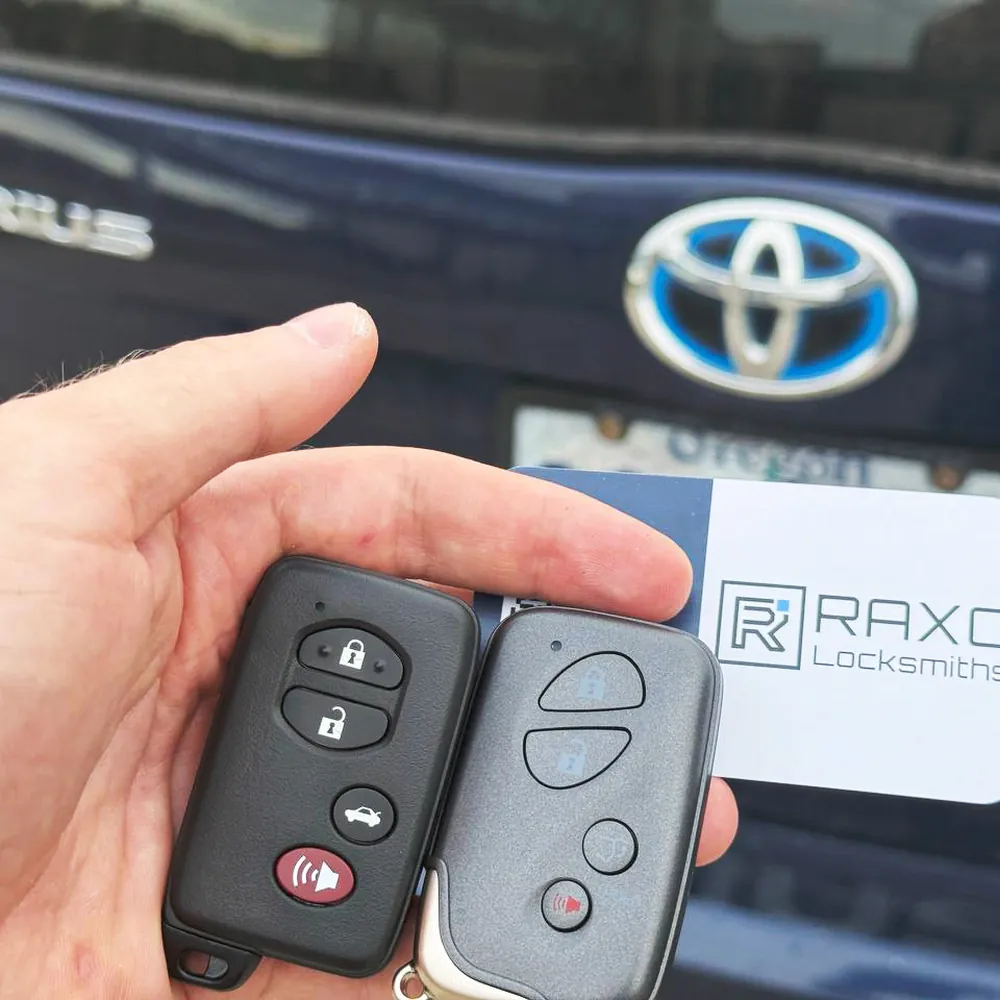 Two new smart keys cut and programmed for a Toyota Prius after an all-keys-lost job in Winnipeg